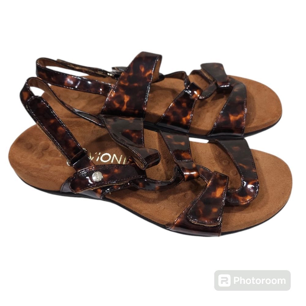 Vionic Paros 342 Slingback Orthopedic Sandals Brown Women's Size 7 tvw4702